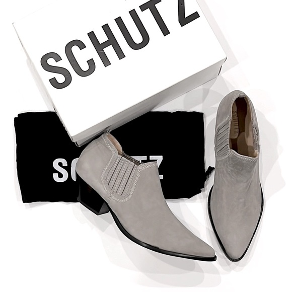 SCHUTZ Jacqueline Nubuck Suede Leather Bootie NWT - Picture 1 of 11